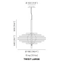 Bianca Twist Large lampada a sospensione Contardi dimensioni