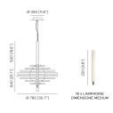 Bianca Twist Medium lampada a sospensione Contardi dimensioni