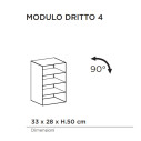 Binaria Modulo dritto 4 libreria Mogg dimensioni
