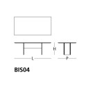 Bisel Tavolo 220x90x72 Glas dimensioni