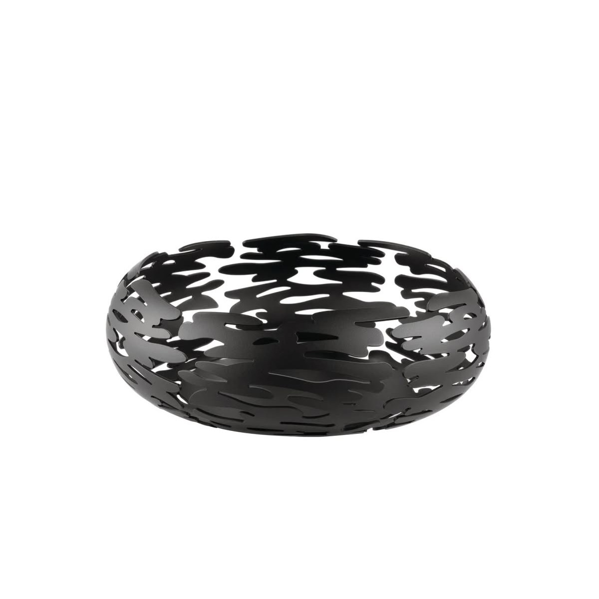 Alessi BM02 B Barknest Cestino rotondo in acciaio colorato Nero