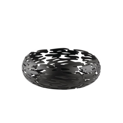 Alessi BM02 B Barknest Cestino rotondo in acciaio colorato Nero