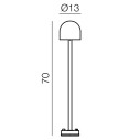 Boleto 70 cm lampada da esterno Martinelli Luce dimensioni