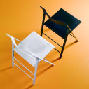 Sedia Poket Bontempi Casa Nero Cromata Acciaio Laccato Nero e Bianco