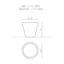 Bordato Liscio 618 vaso Serralunga dimensioni