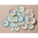 Botanica Set 6 Piattini Ø 15 Stella Alpina, Clematide, Rosa, Betonica, Peonia, Geranio Bitossi Home ambientazione