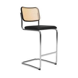 Knoll Breuer Cesca Sgabello Bar faggio nero seduta rivestita
