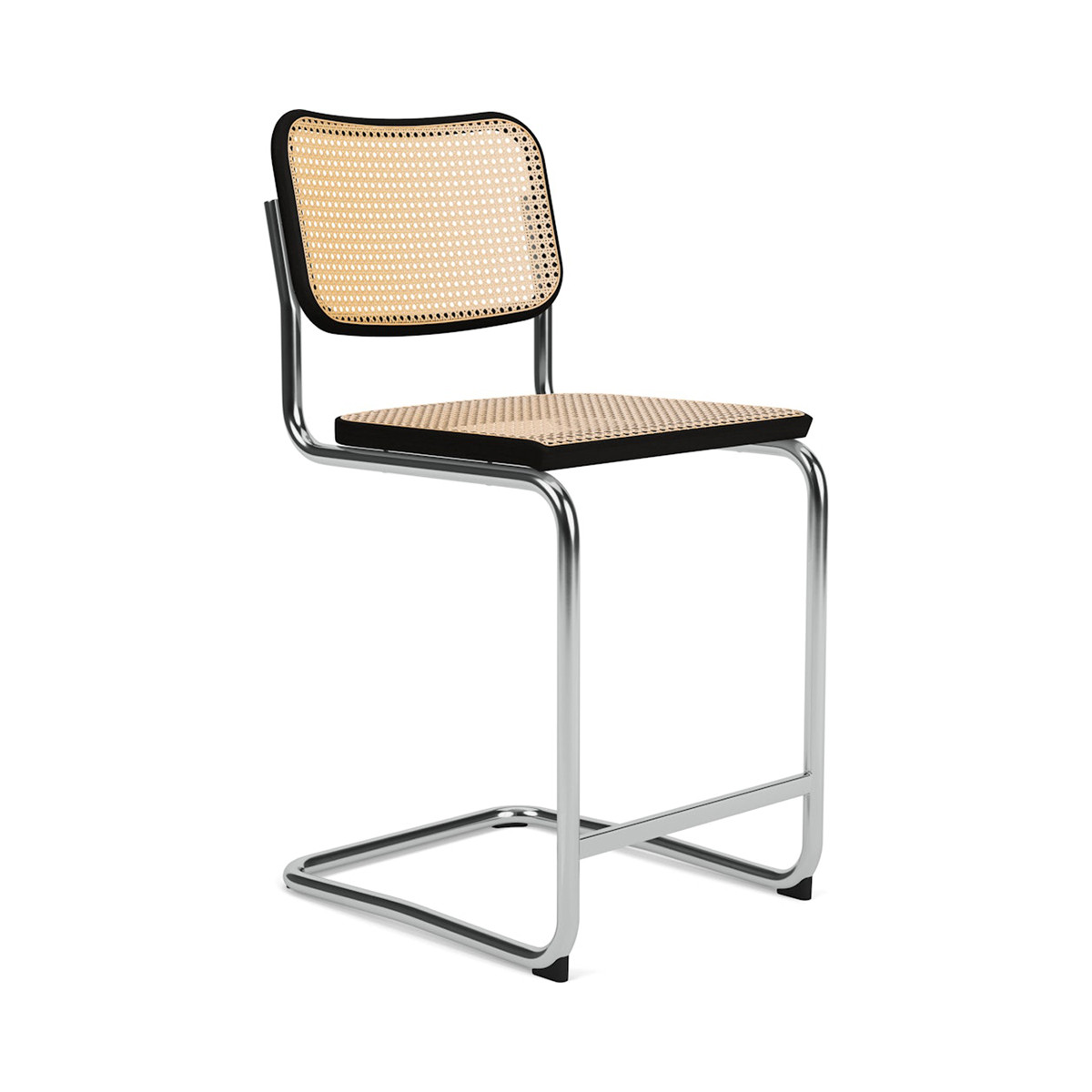 Knoll Breuer Cesca Sgabello Counter faggio nero