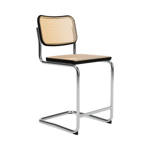 Knoll Breuer Cesca Sgabello Counter faggio nero