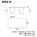Brick 34 Tavolo L 200 Gervasoni dimensioni