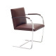 Knoll Mies Van Der Rohe Brno Poltroncina struttura piatta con braccioli rivestiti vista