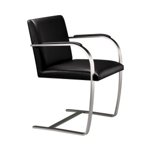Knoll Mies Van Der Rohe Brno Poltroncina struttura piatta con braccioli rivestiti
