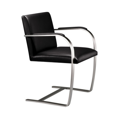 Knoll Mies Van Der Rohe Brno Poltroncina struttura piatta con braccioli rivestiti