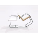 Knoll Mies Van Der Rohe Brno Poltroncina struttura piatta con braccioli rivestiti vista
