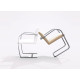 Knoll Mies Van Der Rohe Brno Poltroncina struttura piatta con braccioli rivestiti vista
