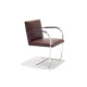 Knoll Mies Van Der Rohe Brno Poltroncina struttura piatta con braccioli rivestiti vista