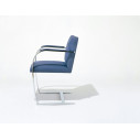 Knoll Mies Van Der Rohe Brno Poltroncina struttura piatta con braccioli rivestiti vista