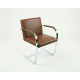 Knoll Mies Van Der Rohe Brno Poltroncina struttura piatta con braccioli rivestiti vista