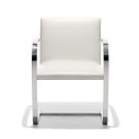 Knoll Mies Van Der Rohe Brno Poltroncina struttura piatta con braccioli rivestiti vista