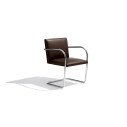 Knoll Mies Van Der Rohe Brno Poltroncina struttura tubolare senza braccioli rivestiti vista