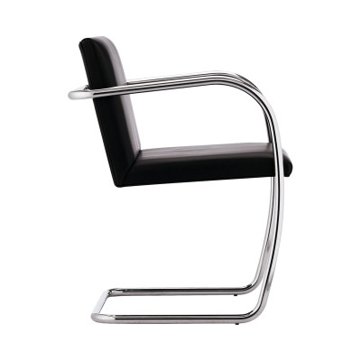 Knoll Mies Van Der Rohe Brno Poltroncina struttura tubolare senza braccioli rivestiti