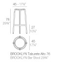 Brooklyn Sgabello Vondom dimensioni
