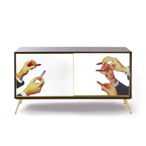 Cabinet Sliding Door Lipsticks Black Seletti