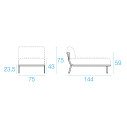 Cabla Chaise lounge sx Emu dimensioni