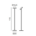 Cabriolette lampada da terra Martinelli Luce dimensioni