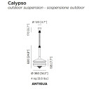 Calypso Antigua lampada da esterno Contardi dimensioni