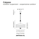 Calypso Antigua XL lampada da esterno Contardi dimensioni