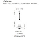 Calypso Guadaloupe lampada da esterno Contardi vista dimensioni