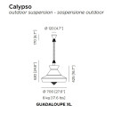 Calypso Guadaloupe XL lampada da esterno Contardi dimensioni