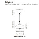 Calypso Martinique XL sospensione lampada da esterno Contardi dimensioni