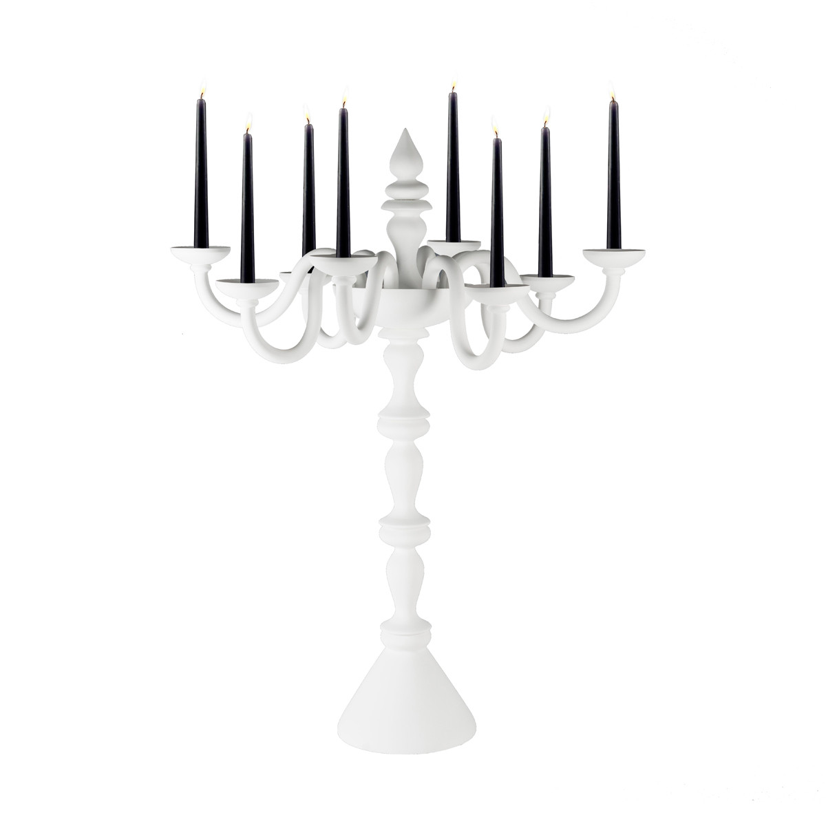 Candelabro Palladio 8 bracci H 115 Ø88 bianco