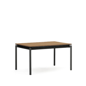 Tavolo da esterno allungabile Canyelles polipropilene e alluminio nero opaco 140/200 x90cm