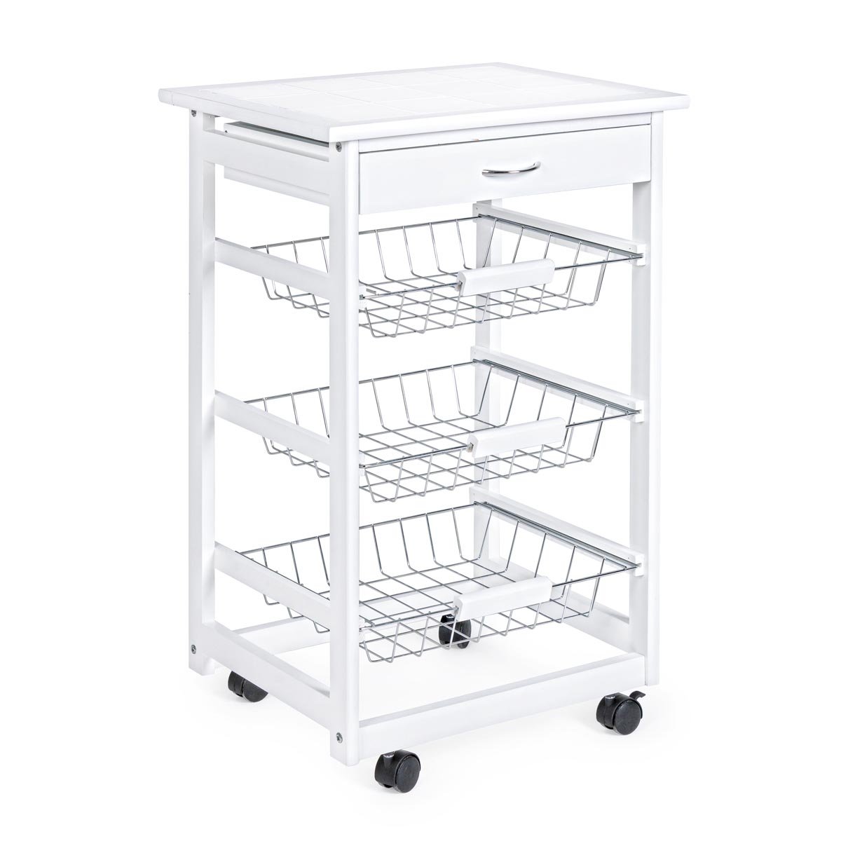 Carrello cucina Big Chef 3cest-1c bianco BIZZOTTO