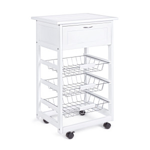 Carrello cucina portapane Jim 3cest-1c bianco