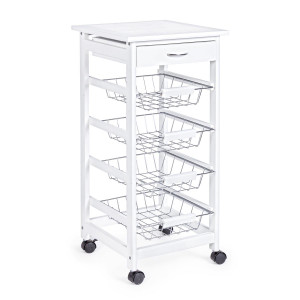 Carrello cucina Small Bon 4cest-1c bianco