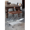 Carrello Zeta con vassoio in legno scuro Vesta Home ambientazione