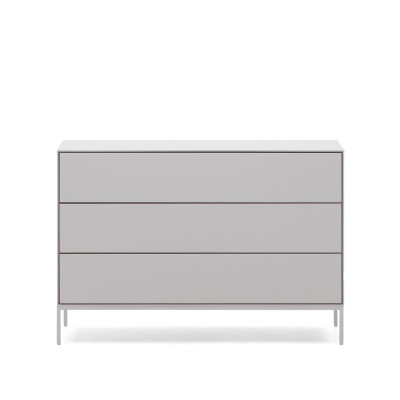 Cassettiera Vedrana 3 cassetti DM laccata bianca 110 x 75 cm
