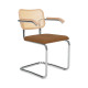 Knoll Breuer Cesca Sedia con braccioli faggio naturale e seduta rivestita vista Bronze