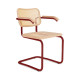Knoll Breuer Cesca Sedia con braccioli verniciata faggio naturale vista struttura rosso scuro ultra opaco