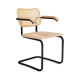 Knoll Breuer Cesca Sedia con braccioli verniciata faggio naturale vista struttura onyx nero ultra opaco