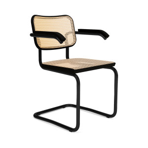 Knoll Breuer Cesca Sedia con braccioli verniciata faggio nero