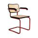 Knoll Breuer Cesca Sedia con braccioli verniciata faggio nero vista struttura rosso scuro ultra opaco
