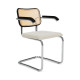 Knoll Breuer Cesca Sedia con braccioli faggio nero e seduta rivestita vista Cloud