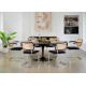 Knoll Breuer Cesca Sedia con braccioli faggio nero e seduta rivestita ambientazione