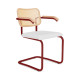 Knoll Breuer Cesca Sedia con braccioli verniciata faggio naturale seduta rivestita vista struttura rosso scuro ultra opaco