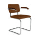 Knoll Breuer Cesca Relax Sedia con braccioli rivestita vista Tessuto Puff Bronze